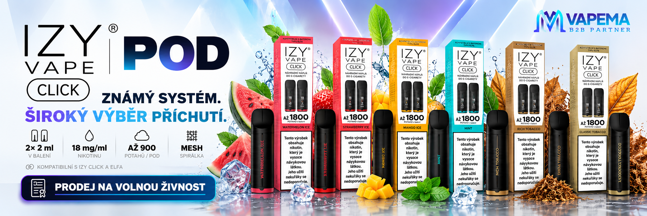 IZY CLICK – předplněné PODy 18 mg